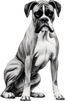 Adorable Boxer dog poses for a portrait. AI-Generated. png