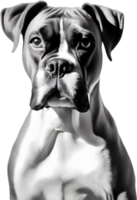 Adorable Boxer dog poses for a portrait. AI-Generated. png