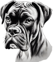 Adorable Boxer dog poses for a portrait. AI-Generated. png