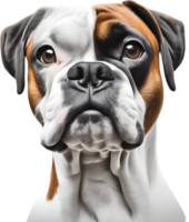 Adorable Boxer dog poses for a portrait. AI-Generated. png