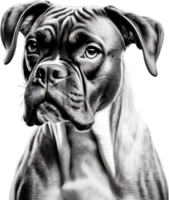 Adorable Boxer dog poses for a portrait. AI-Generated. png