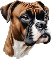 Adorable Boxer dog poses for a portrait. AI-Generated. png