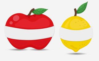 fruit apple and lemonade with blank text space banner vector