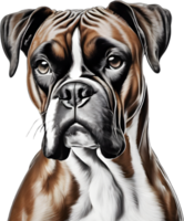 adorável boxer cachorro poses para uma retrato. gerado por ai. png