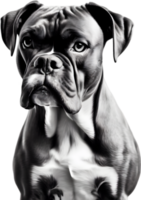 Adorable Boxer dog poses for a portrait. AI-Generated. png