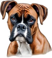 Adorable Boxer dog poses for a portrait. AI-Generated. png