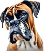 Adorable Boxer dog poses for a portrait. AI-Generated. png