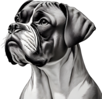 Adorable Boxer dog poses for a portrait. AI-Generated. png