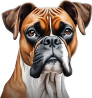 adorável boxer cachorro poses para uma retrato. gerado por ai. png