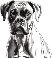 Adorable Boxer dog poses for a portrait. AI-Generated. png