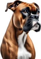 Adorable Boxer dog poses for a portrait. AI-Generated. png