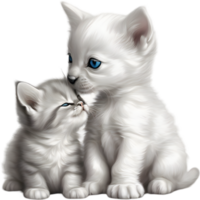 Kitten and puppy share a heartwarming cuddle. AI-Generated. png