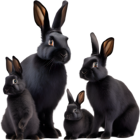 adorabile coniglio famiglia pose per un' ritratto. ai-generato. png