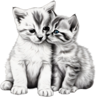 Kitten and puppy share a heartwarming cuddle. AI-Generated. png