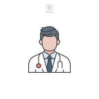 Doctor Icon. Medical or Healthcare theme symbol illustration isolated on white background vector