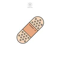 Adhesive plaster, medical bandage Icon. Medical or Healthcare theme symbol illustration isolated on white background vector