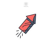 Firework rocket Icon theme symbol illustration isolated on white background vector