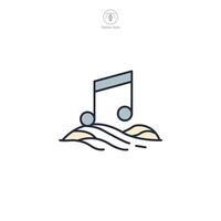 música notas icono tema símbolo ilustración aislado en blanco antecedentes vector