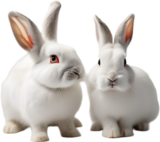 Adorable rabbit family poses for a portrait. AI-Generated. png