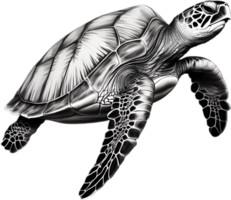 majestuoso mar Tortuga se desliza en agua. ai-generado. png