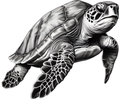 majestuoso mar Tortuga se desliza en agua. ai-generado. png