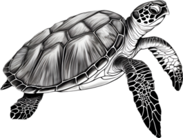 majestuoso mar Tortuga se desliza en agua. ai-generado. png