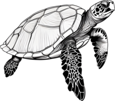 majestuoso mar Tortuga se desliza en agua. ai-generado. png