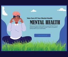 pancarta de salud mental vector