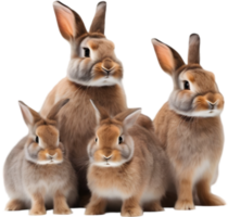 adorable Conejo familia poses para un retrato. ai-generado. png
