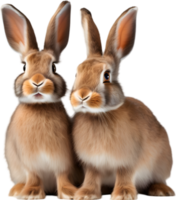 Adorable rabbit family poses for a portrait. AI-Generated. png