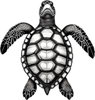 majestuoso mar Tortuga se desliza en agua. ai-generado. png