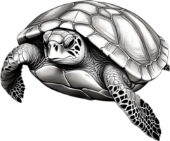 Majestic sea turtle glides in water. AI-Generated. png