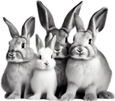 adorable lapin famille pose pour une portrait. ai-généré. png