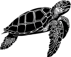 majestuoso mar Tortuga se desliza en agua. ai-generado. png