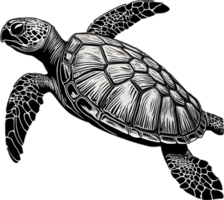 majestuoso mar Tortuga se desliza en agua. ai-generado. png