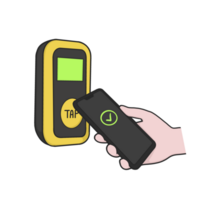 Scan Tapping with Phone Transparent Background png