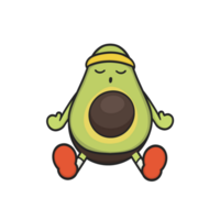 stanco avocado carino illustrazione png