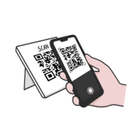 code à barre qr analyse avec téléphone transparent Contexte png