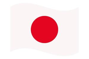 Wavy flag of Japan, isolated on transparent background. Japanese flag vector