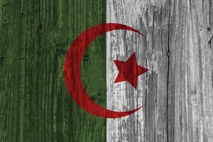 Algeria flag with texture photo