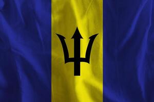 Barbados flag with texture photo