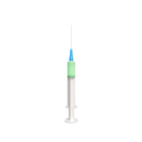 3d realistisch spuit. coronavirus vaccin, injecties, hyaluronzuur zuur detailopname geïsoleerd. drug ampul ontwerp sjabloon, model. vaccinatie concept. png