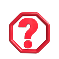 3D Realistic question sign in hexagon png