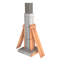 3d RCC columns rendering, concrete columns under construction. column shuttering. rod in columns. png