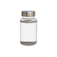 3d realistisch Flasche von Impfung. Coronavirus Impfung, Injektionen, hyaluronic Acid Nahansicht isoliert. Droge Ampulle Design Vorlage, Attrappe, Lehrmodell, Simulation. Impfung Konzept. png