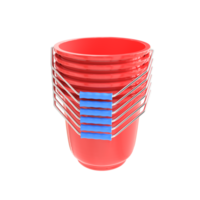 3d realista vermelho plástico balde Renderização com lidar com png