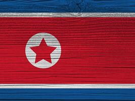 North korea flag with texture photo