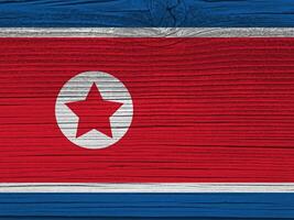 North korea flag with texture photo