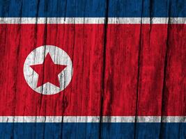 North korea flag with texture photo