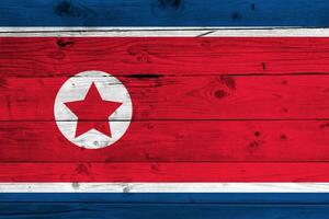 North korea flag with texture photo